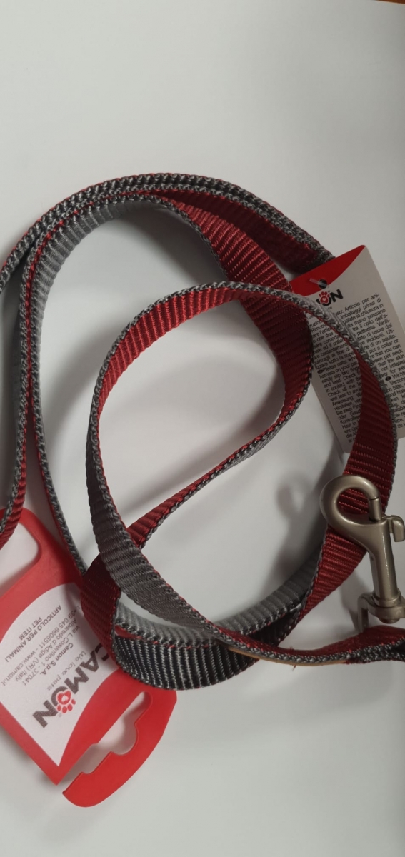CAMON GUINZAGLIO DOUBLE PREMIUM GRIGIO/ROSSO