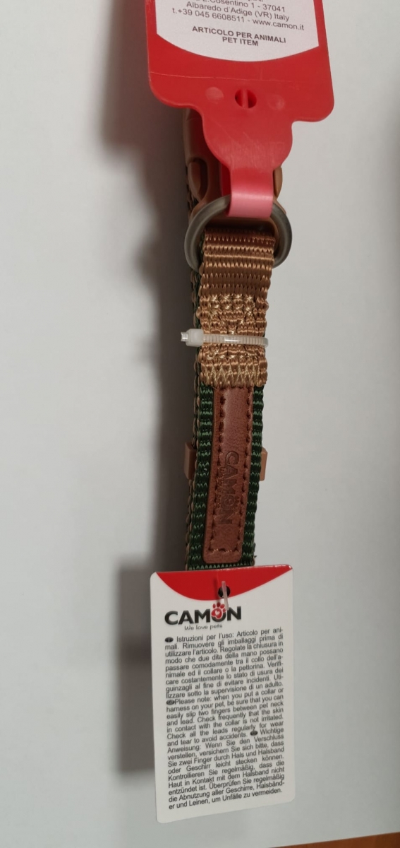 COLLARE REGOLABILE CAMON DOUBLE PREMIUM VERDE/ECRU