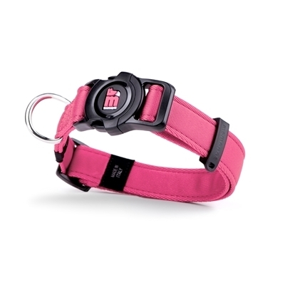 COLLARE MEMOPET POLIESTERE ROSA REGOLABILE CON FIBBIA A SCATTO Cani