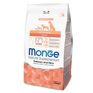 MONGE NATURAL SUPERPREMIUM ALL BREEDS ADULT SALMONE E RISO 