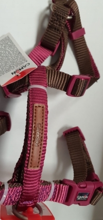 PETTORINA REGOLABILE H DOUBLE PREMIUM MARRONE/CICLAMINO