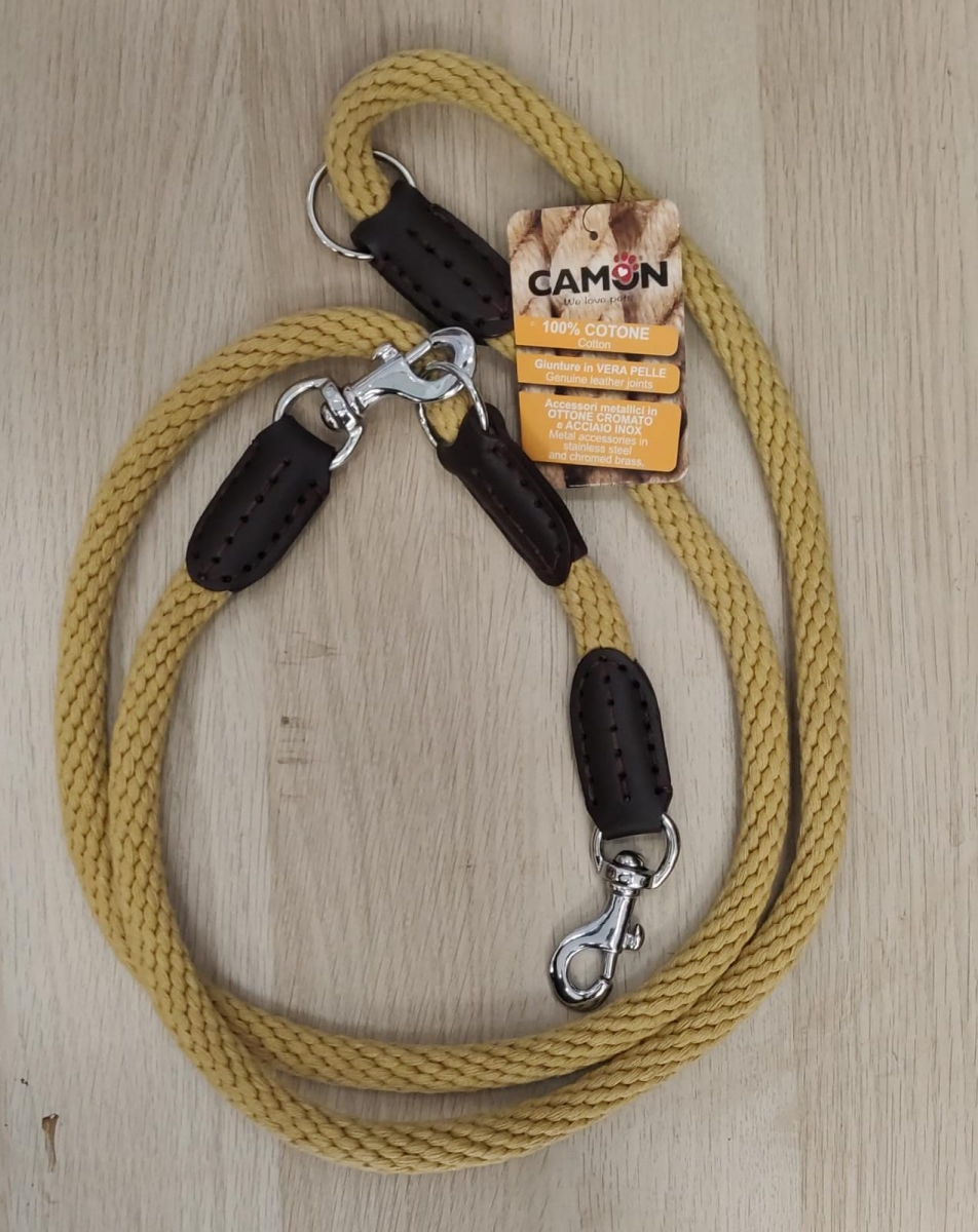 CAMON GUINZAGLIO ADDESTRAMENTO CORDA + PELLE BEIGE
