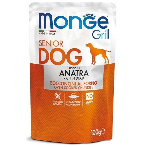 MONGE  GRILL SENIOR BOCCONCINI CON ANATRA