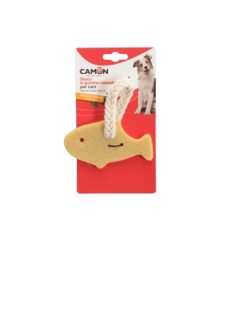 CAMON GIOCO CANE IN GOMMA NATURALE CON CORDA PESCE Cani