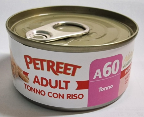 PETREET GATTO ADULTO TONNO CON RISO A 60 Gatti