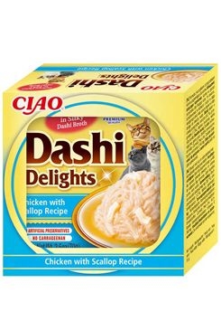 CIAO DASHI DELIGHTS BRODO DI CAPESANTE CON STRACCETTI DI POLLO E CAPESANTE Gatti