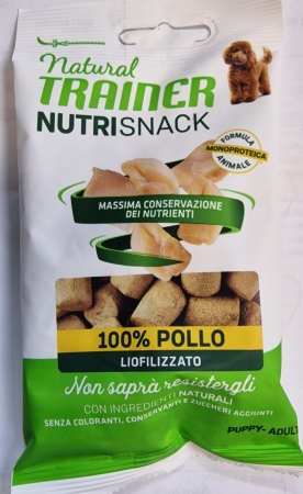 NATURAL TRAINER NUTRISNACK  POLLO LIOFILIZZATO PUPPY ADULT Cani