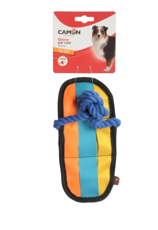 CAMON GIOCO CANE IN POLIESTERE E CORDA CON SQUEAKER INFRADITO Cani