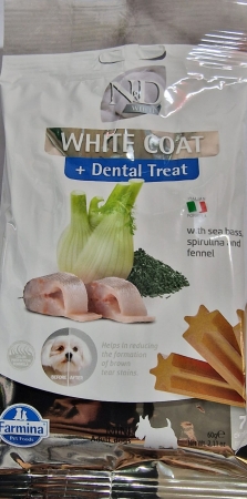 FARMINA SNACK CANE MINI ADULT WHITE COAT DENTAL TREAT SEA BASS Cani