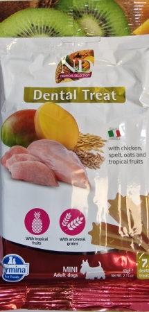 FARMINA N&D TROPICAL SELECTION DENTAL TREAT CHICKEN Cani