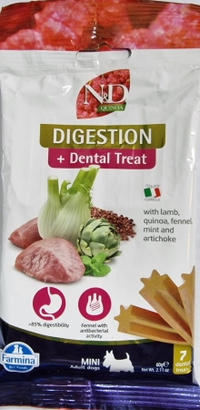 FARMINA SNACK CANE MINI ADULT QUINOA DIGESTION LAMB DENTAL TREAT Cani