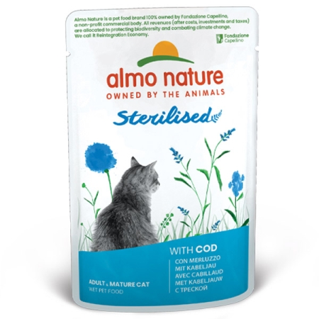 ALMO NATURE FUNCTIONAL STERILISED CATS CON MERLUZZO Gatti