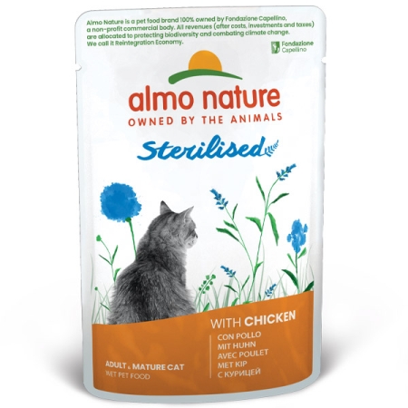 ALMO NATURE FUNCTIONAL STERILISED CATS CON POLLO Gatti