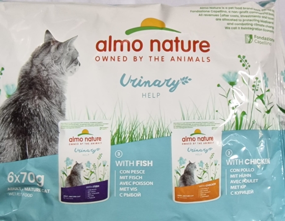 ALMO NATURE URINARY HELP CON PESCE E POLLO MULTIPACK Gatti