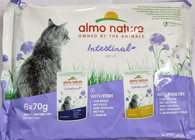 ALMO NATURE INTESTINAL HELP CON PESCE E POLLAME MULTIPACK Gatti