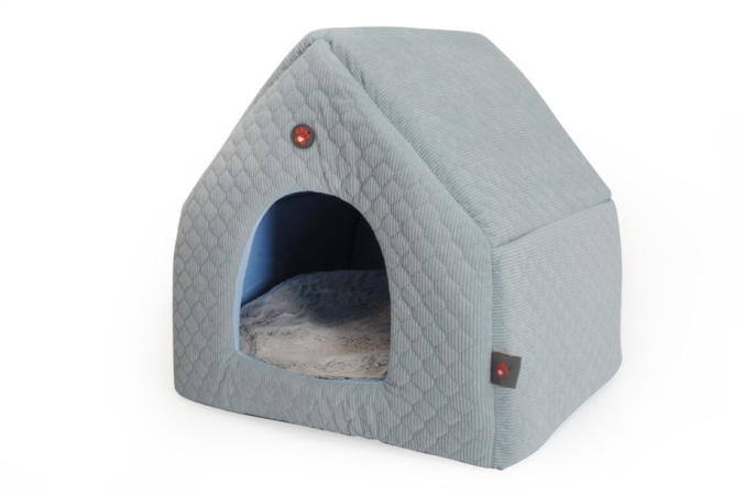 CAMON CASETTA INDOOR AZZURRO OPACO IN POLIESTERE CON CUSCINO Cani e Gatti