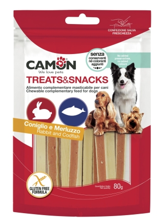 CAMON TREATS & SNACKS CONIGLIO E MERLUZZO Cani