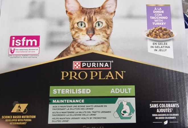 PURINA PRO PLAN STERILISED ADULT CON TACCHINO TACCHINO Gatti