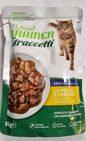 NATURAL TRAINER CAT STRACCETTI ADULT POLLO E VERDURE Gatti