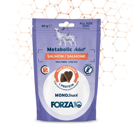 FORZA 10 MONO SNACK METABOLIC ADULT SALMON/SALMONE HIGH FIBER LOW FAT Cani