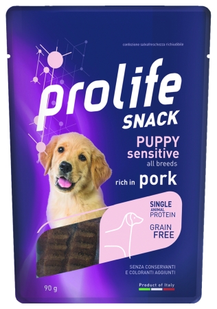 PROLIFE DOG SNACK PUPPY SENSITIVE GRAINFREE PORK Cani