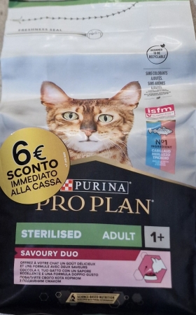 PURINA PRO PLAN STERILISED SAVOURY DUO MERLUZZO E TROTA Gatti