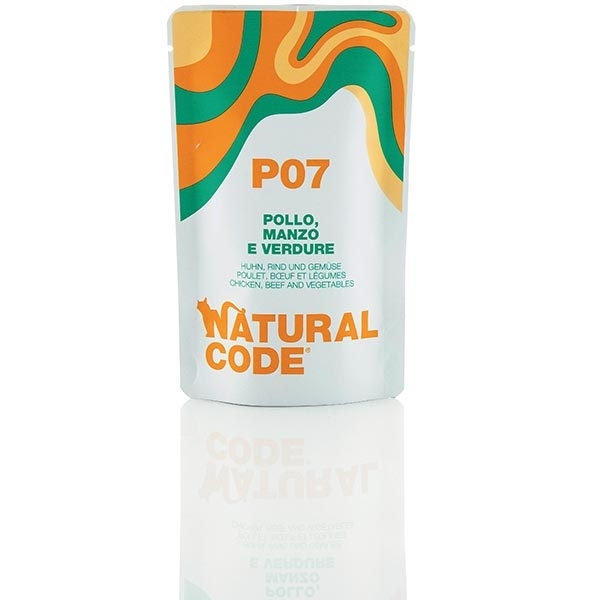 NATURAL CODE P07 POLLO, MANZO E VERDURE IN ACQUA DI COTTURA