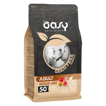 OASY DRY DOG GRAIN FREE ADULT MEDIUM/LARGE AGNELLO Cani