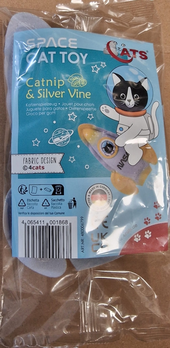 CAT TOY RAZZO SPACE CATNIP E SILVER VINE  4CATS