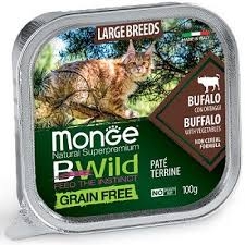 MONGE CAT NATURAL SUPERPREMIUM BWILD LARGE BREEDS PATE' BUFALO CON ORTAGGI