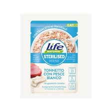 LIFE NATURAL STERILISED MOUSSE TONNETTO CON PESCE BIANCO