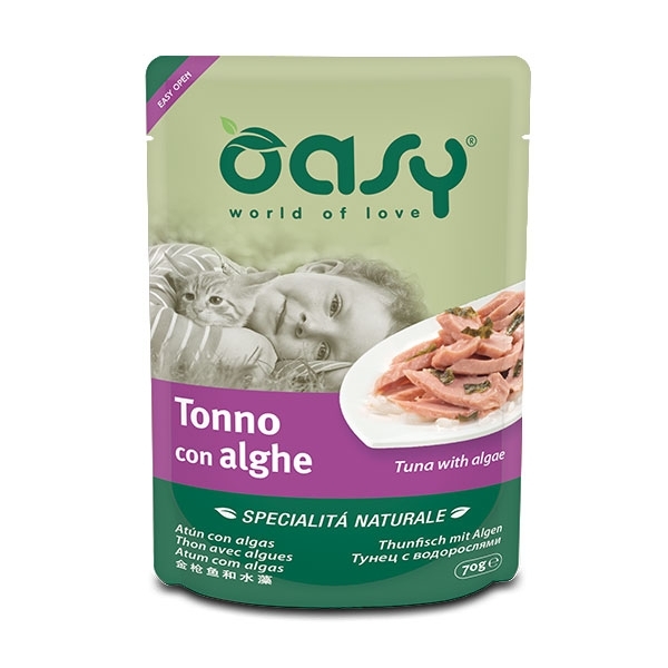 OASY WET CAT SPECIALITA' NATURALI TONNO CON ALGHE