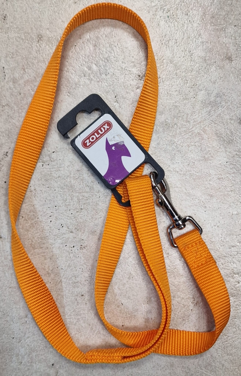 ZOLUX LAISSE GUINZAGLIO NYLON ARANCIO 1 MT 20 MM