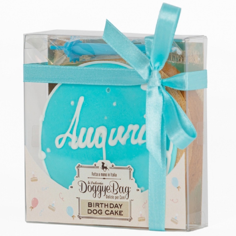 DOGGYE BAG TORTA BIRTHDAY DOG CAKE AZZURRA DI BUON COMPLEANNO PER CANI