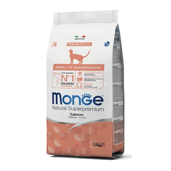 MONGE NATURAL SUPERPREMIUM ADULT CON SALMONE