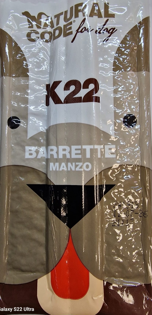 NATURAL CODE SNACK DOG BARRETTE K22 MANZO