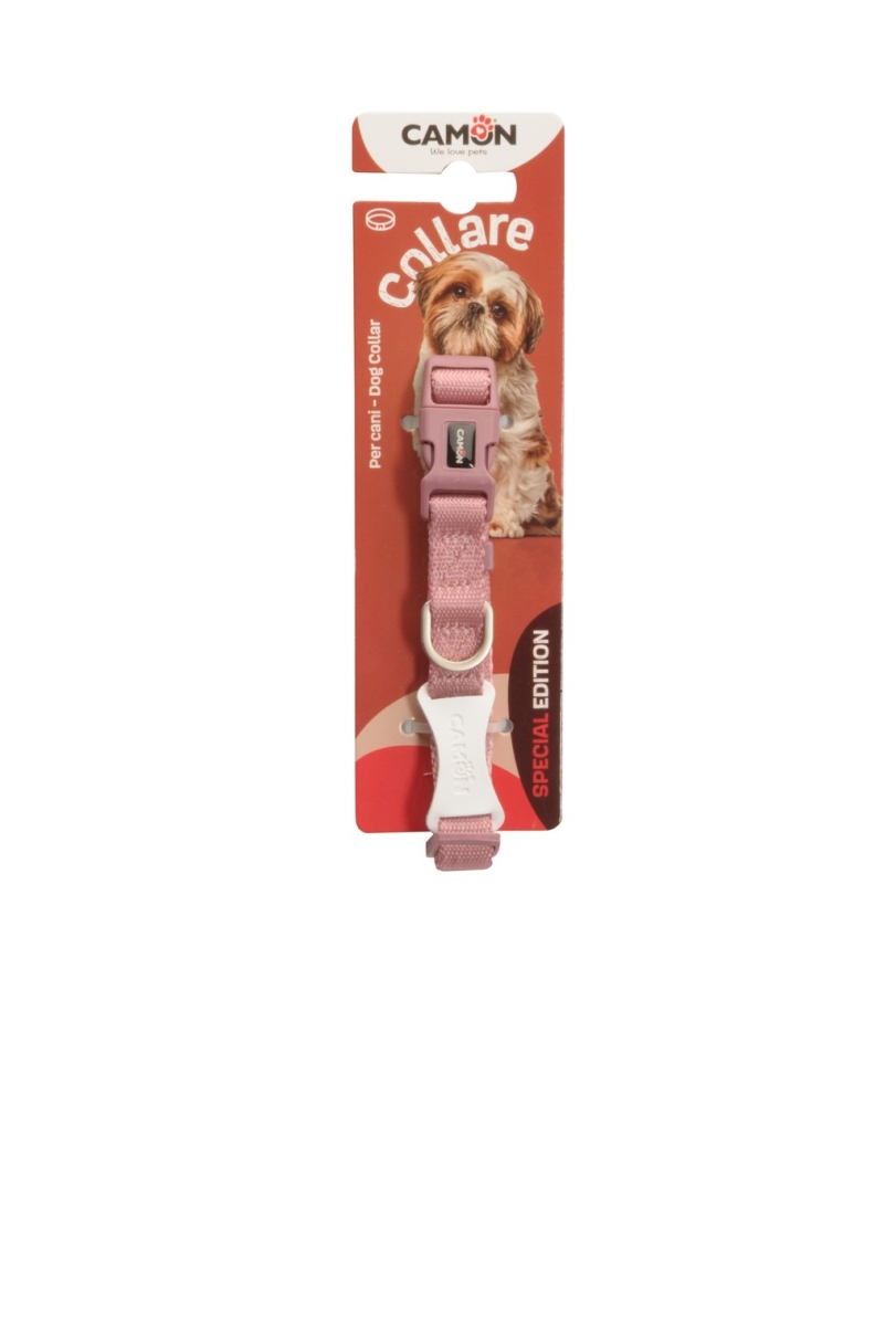 CAMON COLLARE REGOLABILE BICOLORE POLIESTERE ROSA ANTICO