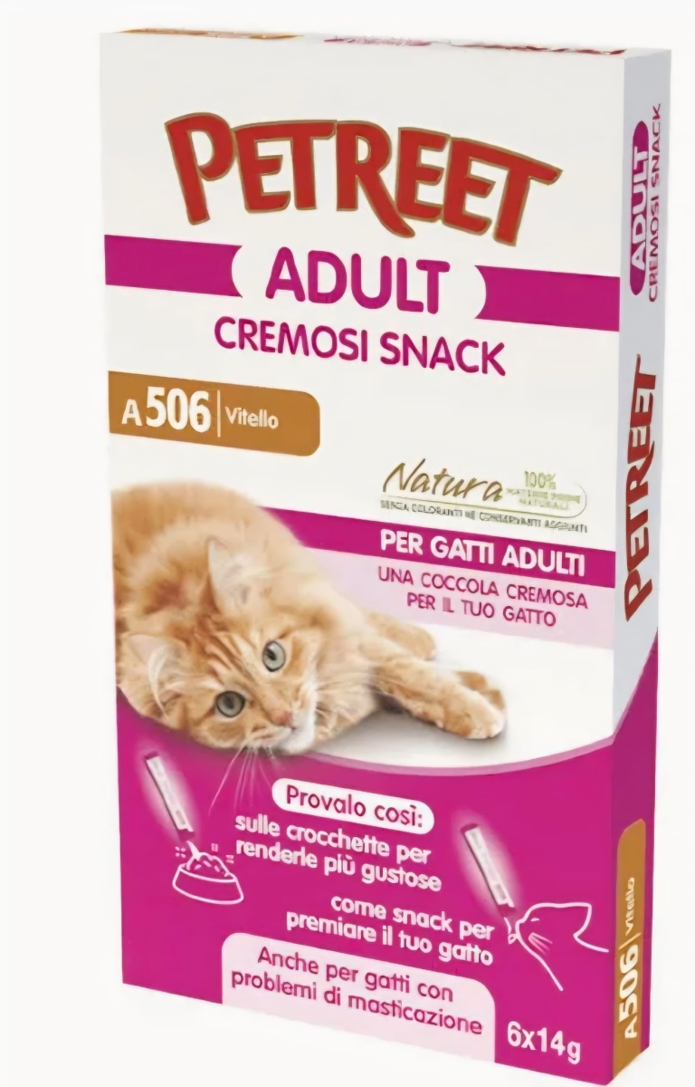 PETREET GATTI ADULT CREMOSI SNACK VITELLO A 506