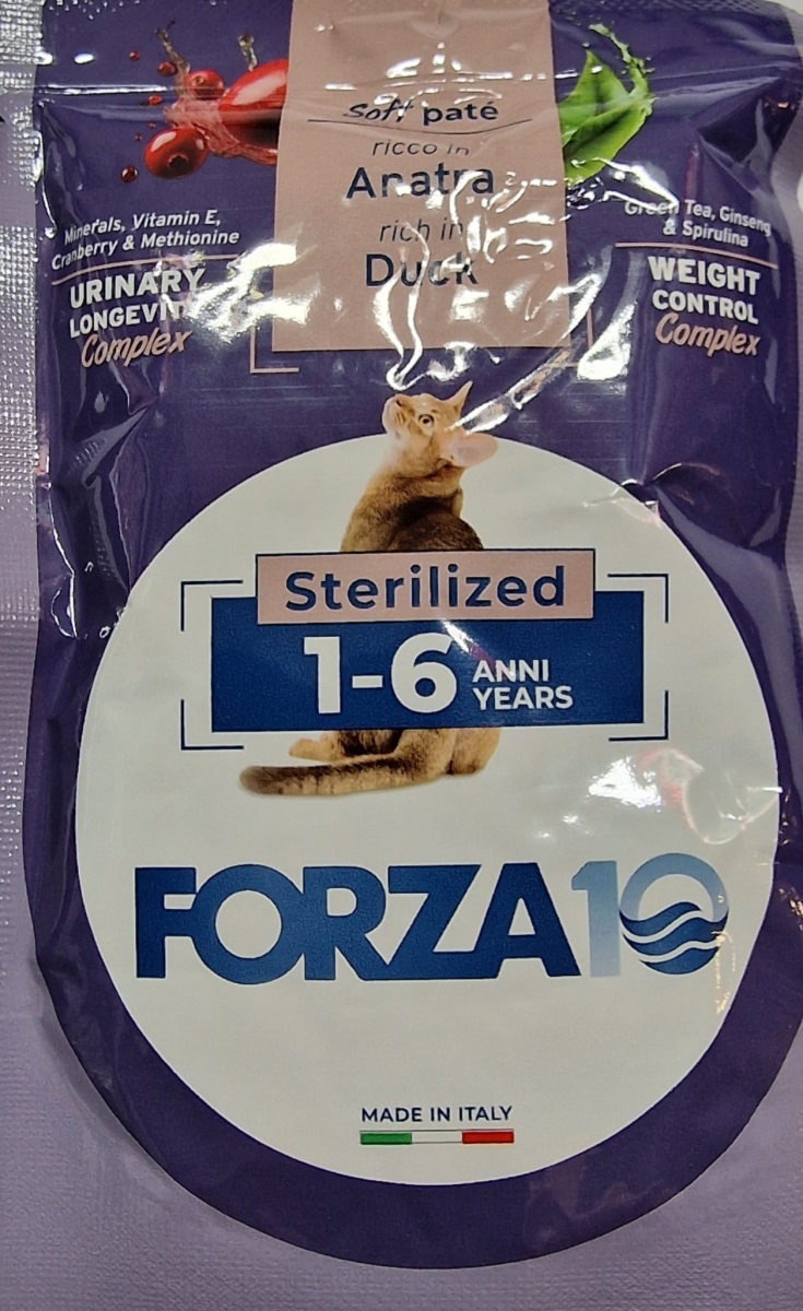 FORZA 10 URINARY LONGEVITY WEIGHT CONTROL STERILIZED SOFT PATE' RICCO IN ANATRA