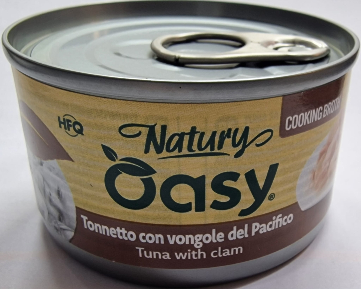 OASY WET CAT NATURY IN BRODO DI COTTURA TONNETTO CON VONGOLE DEL PACIFICO