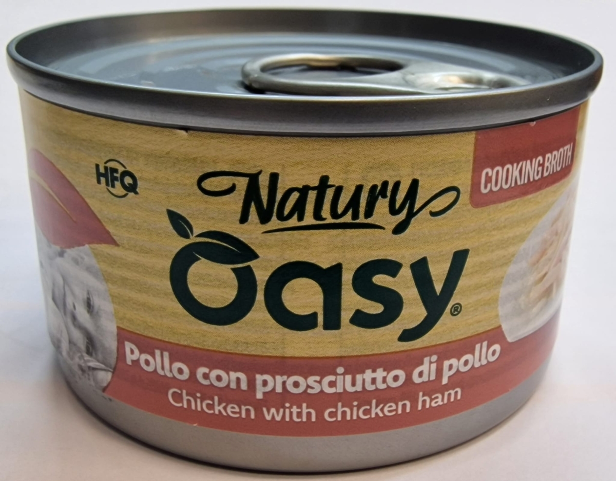 OASY WET CAT NATURY IN BRODO DI COTTURA POLLO CON PROSCIUTTO DI POLLO