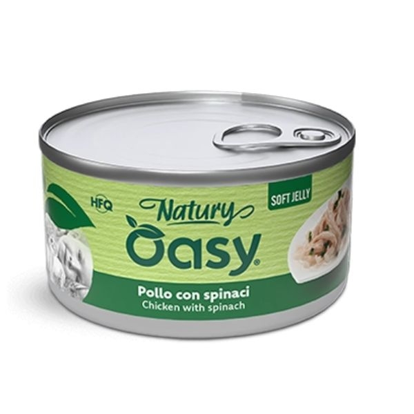 OASY WET CAT NATURY SOFT JELLY POLLO CON SPINACI