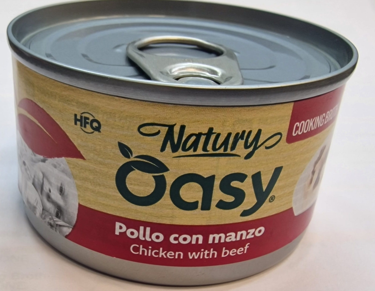 OASY WET CAT NATURY IN BRODO DI COTTURA POLLO CON MANZO