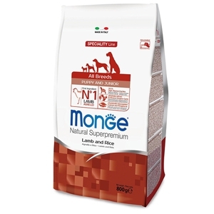 MONGE NATURAL SUPERPREMIUM ALL BREEDS PUPPY & JUNIOR AGNELLO E RISO