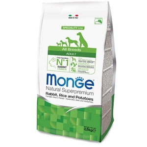 MONGE NATURAL SUPERPREMIUM ALL BREEDS ADULT CONIGLIO RISO E PATATE