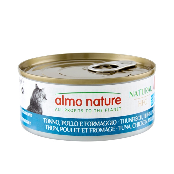 ALMO NATURE HFC NATURAL TONNO,POLLO E FORMAGGIO