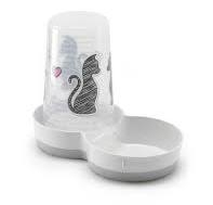 RECORD DISPENSER CON CIOTOLA  IN PLASTICA BIANCA CON AMORE ACQUA/CIBO