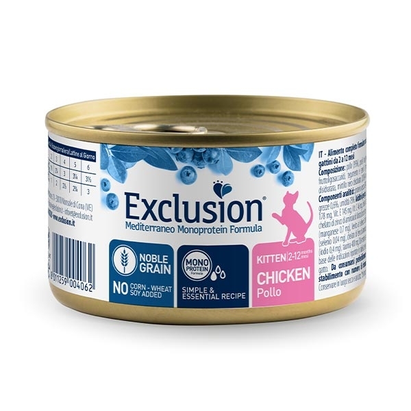 EXCLUSION MEDITERRANEO MONOPROTEIN KITTEN ALL BREEDS POLLO
