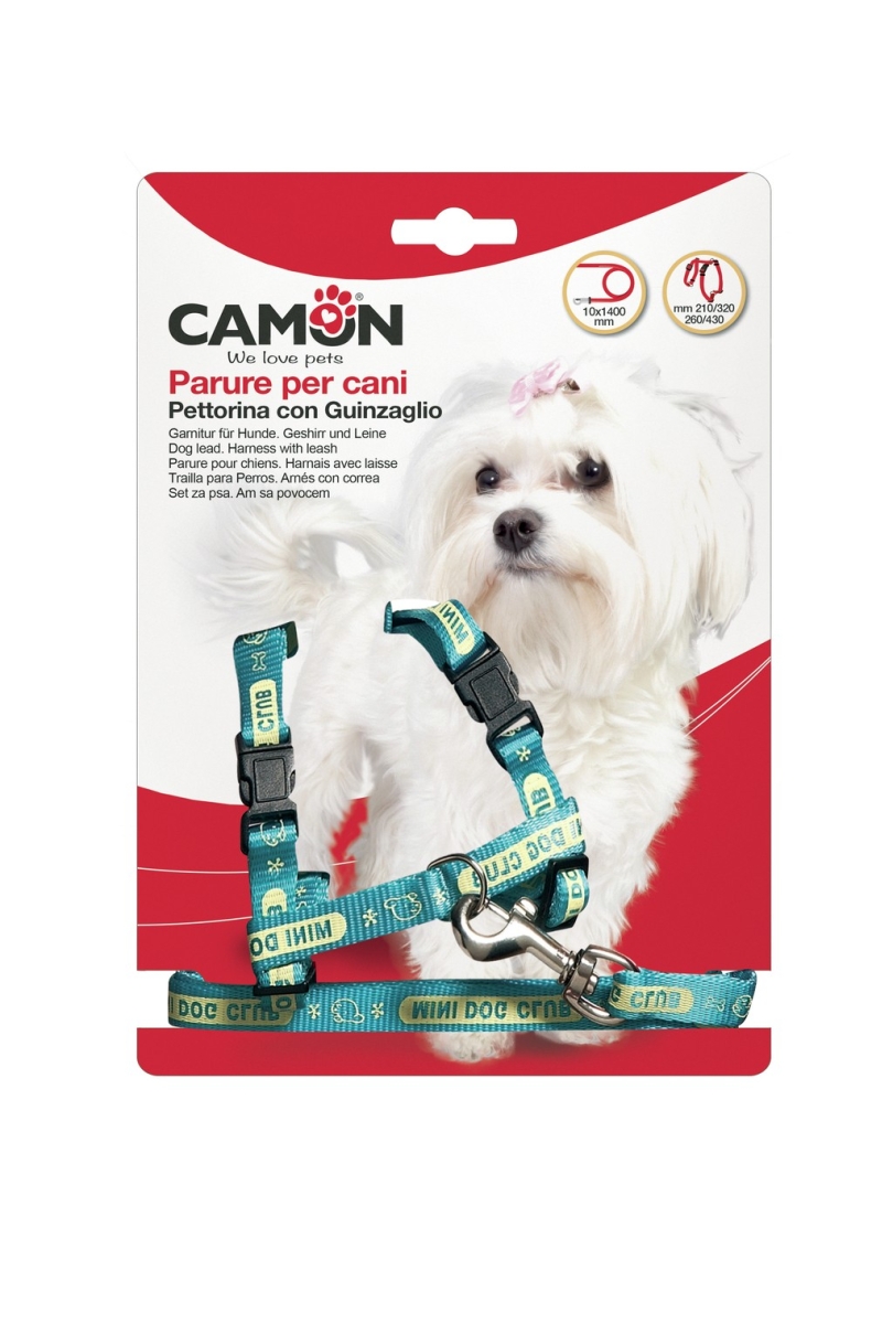 CAMON PARURE PER CANI PETTORINA CON GUINZAGLIO