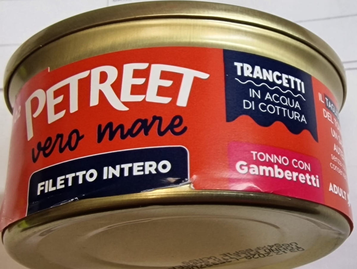 PETREET VERO MARE FILETTO INTERO TRANCETTI IN ACQUA DI COTTURA TONNO CON GAMBERETTI